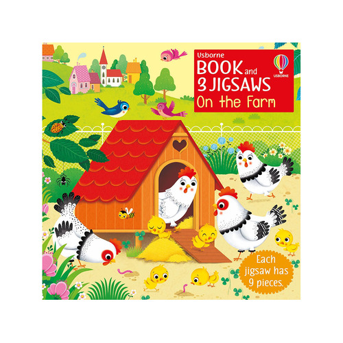 On The Farm Book & 3 Jigsaws 9 Pieces (USB988896)