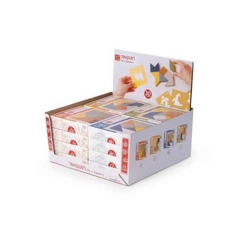 Recent Toys Tangram 4 Elements Display Brain Teaser Puzzle 16 Pieces