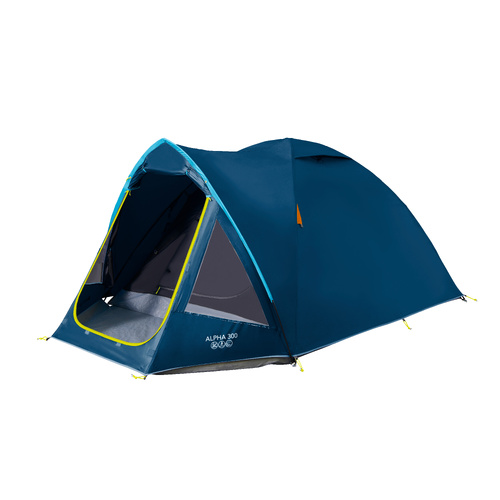 Vango Alpha 300 3 Person Camping & Hiking Tent - Earth Series - Moroccan Blue