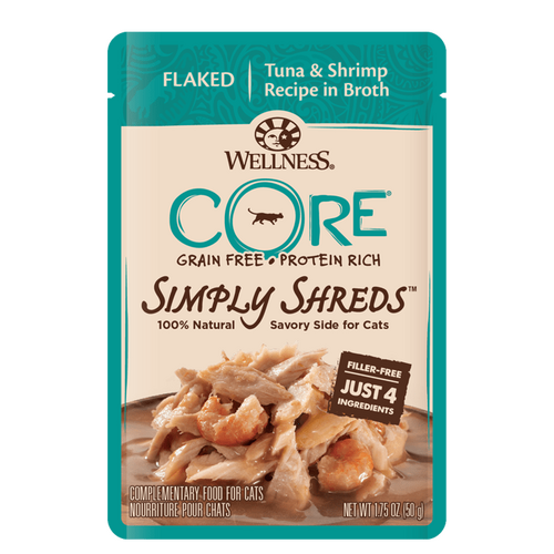 Wellness Core Simply Shreds Cat Food Topper Tuna & Shrimp 12 x 50g