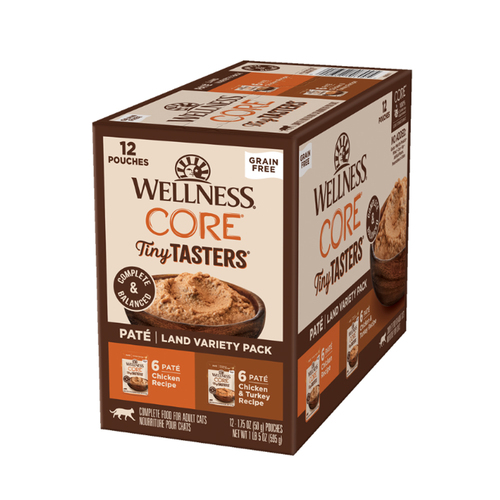 Wellness Core Adult Tiny Tasters Pate Land Variety Pack Wet Cat Food 50g x 12
