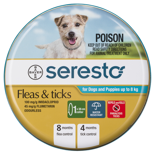 Seresto Dogs & Puppies 8kg & Less Flea & Tick Protection Collar