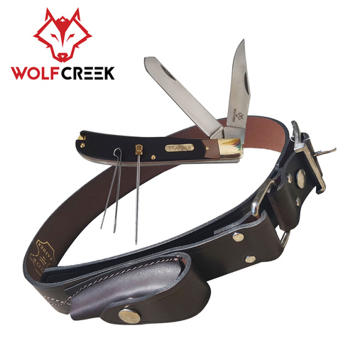 Wolf Creek Leather Stockmans Belt with Trapper Knife (WC-8973-SB34)