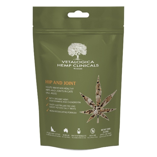 Vetalogica Hemp Clinicals Hip & Joint Cat Tasty Treats 100g