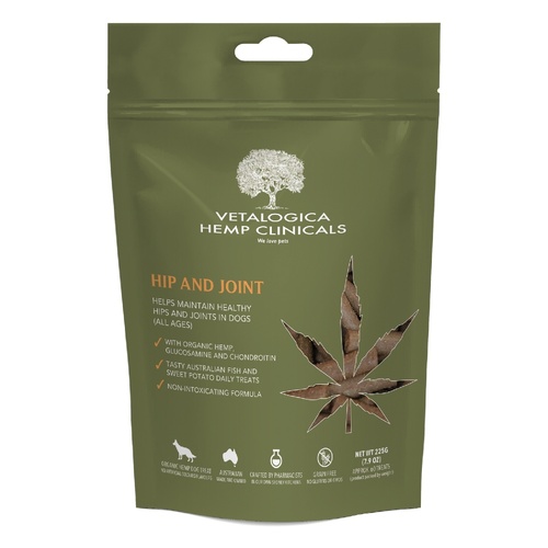 Vetalogica Hemp Clinicals Hip & Joint Dog Tasty Treats 225g