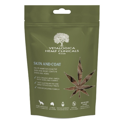 Vetalogica Hemp Clinicals Skin & Coat Dog Tasty Treats 225g