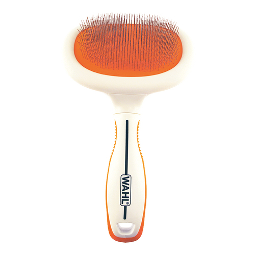 Wahl Large Slicker Brush Soft Grip for Cats & Dogs White Orange